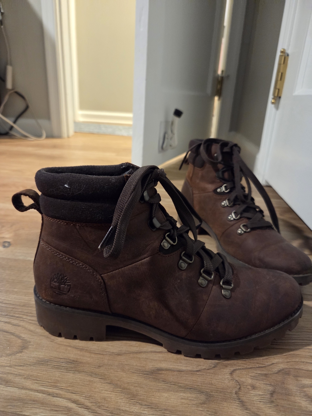 Timberland Brown Leather Combat Hiking Combat Boots